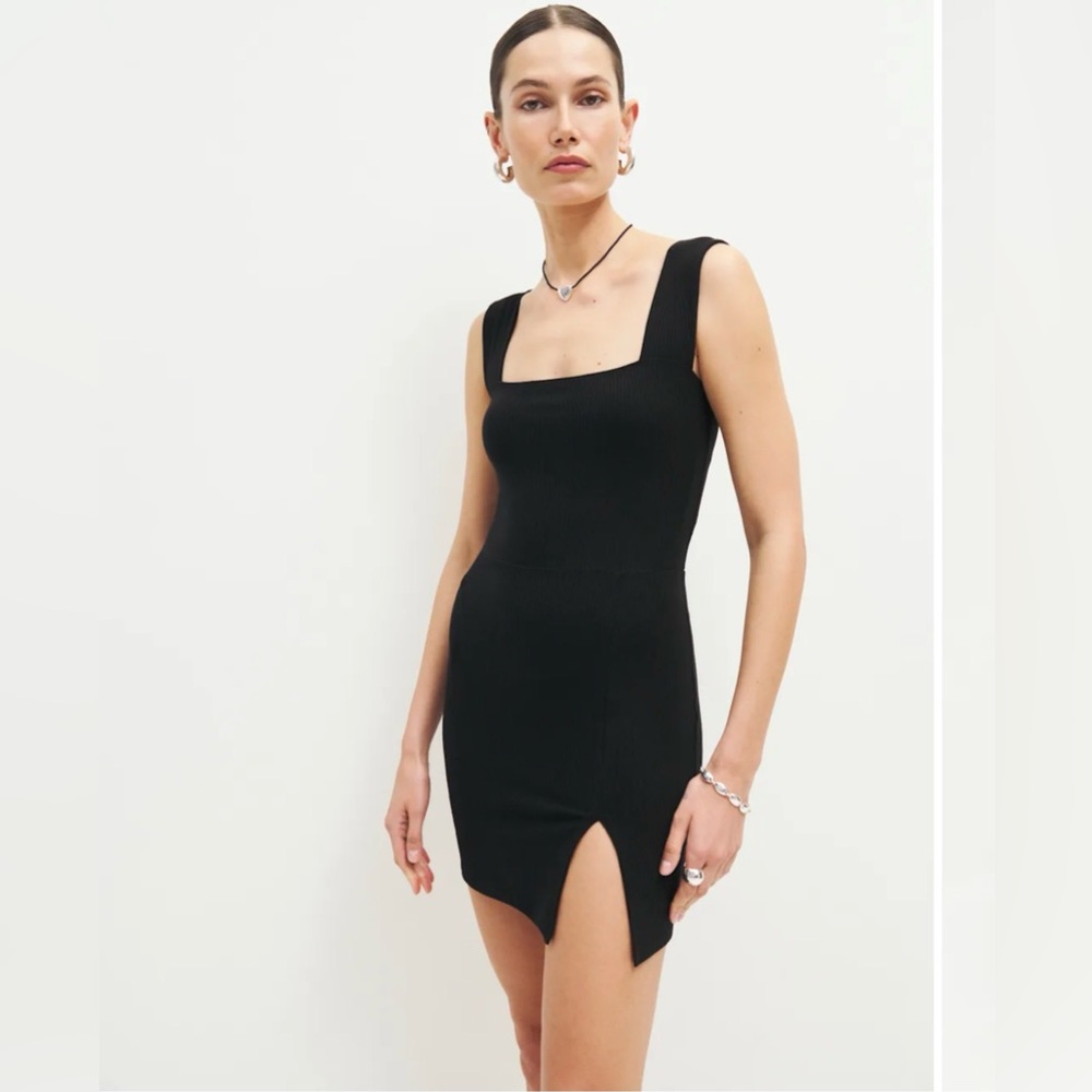 Reformation Laurena Knit Dress Black - Size L